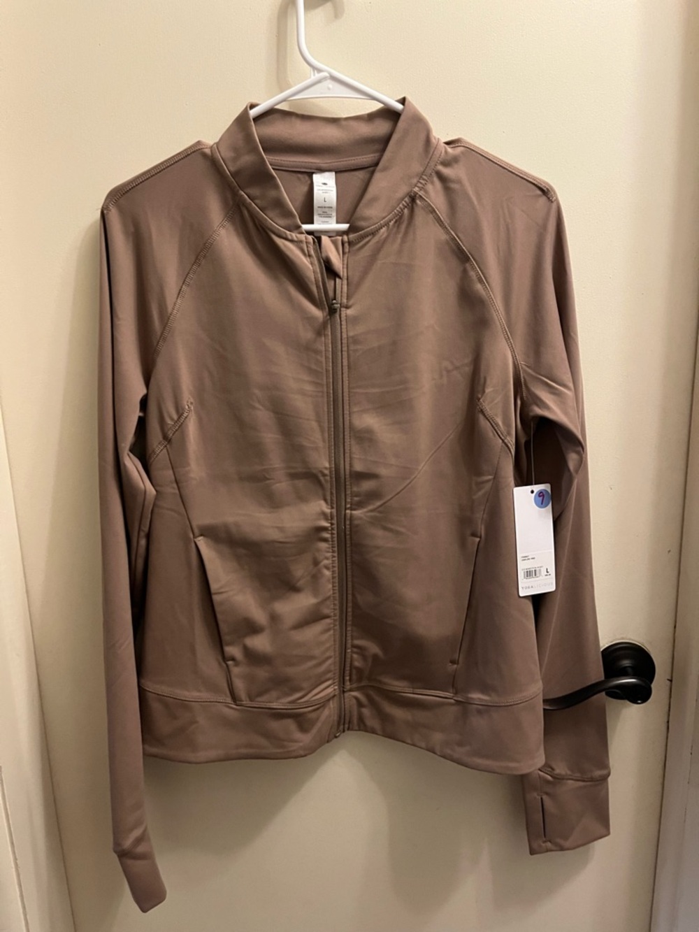 Yogalicious Women’s Zip-Front Bomber Jacket - Taupe
